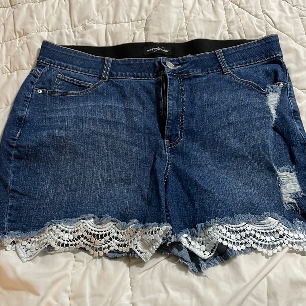 Lace Blue Jean shorts